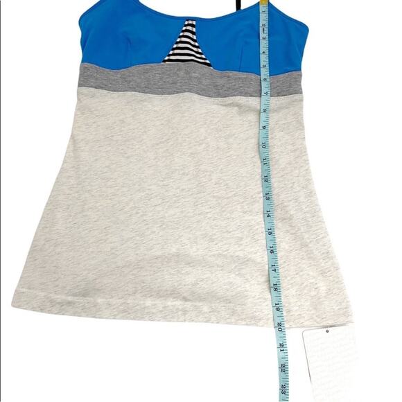 Lululemon Blue White & Black Stripe Contentment Triangle Tank Top, Size 8 - Picture 11 of 14